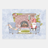 Santa Relaxen am Kamin mit Osterhase Geschenkpapier Set (Vorderseite 3)