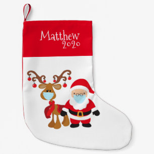 Santa Rentier 2020 Gesichtsmaske Covid Kleiner Weihnachtsstrumpf