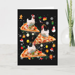 Santa-Rentier-Elf-Huhn-Reit-Pizza-Weihnachten-Gala Karte