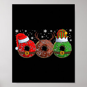 Santa-Rentier-Elfen-Donut-Weihnachten-Frauen Poster