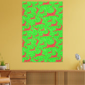 Santa Rentier Hellgrün Rot Frohe Weihnachten Leinwanddruck (Insitu (Wohnzimmer))