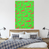 Santa Rentier Hellgrün Rot Frohe Weihnachten Leinwanddruck (Insitu (Schlafzimmer))