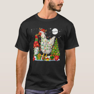 Santa Rentier-Huhn mit Weihnachts-Gnom Xmas F T-Shirt