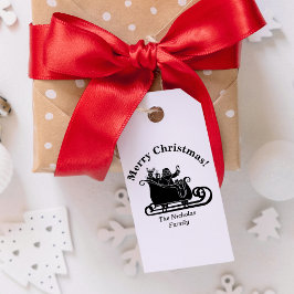 Santa, Rentier in Sleigh Weihnachtsfamilie Name Gummistempel