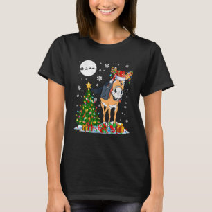 Santa-Rentier-Maultier-Weihnachtsbaum-Lichter-Fami T-Shirt