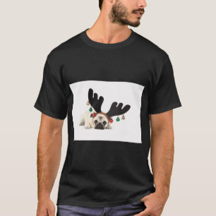 Santa-Rentier-Mops T-Shirt