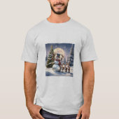Santa, Rentier, Snowman und ein Weihnachtsbaum T-Shirt (Vorderseite)