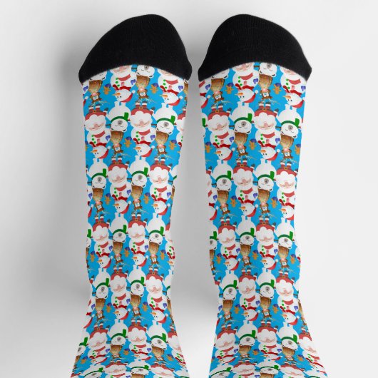 Santa, Rentier, Snowman Weihnachten Socken (Oben)