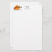 Santa Rentier über schneebedeckten Stadtmond Briefpapier (Vorne/Hinten)