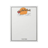 Santa Rentier über schneebedeckten Stadtmond Notizblock (Rotiert)