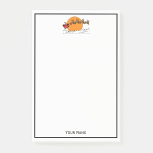 Santa Rentier über schneebedeckten Stadtmond Post-it Klebezettel