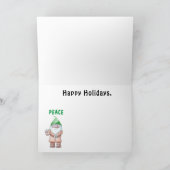 Santa, Rentiere, Gnome und Truthühner Cartoon Karte (Innenseite)