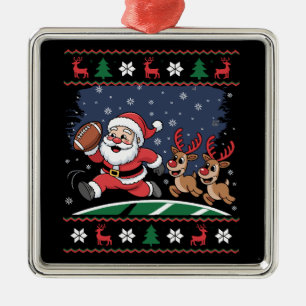 Santa-Rentiere spielen American Football hässliche Ornament Aus Metall