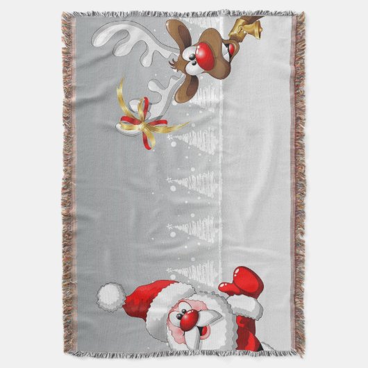 Santa & Rentiere Tapestry Wurf. Decke (Vorderseite Vertikal)