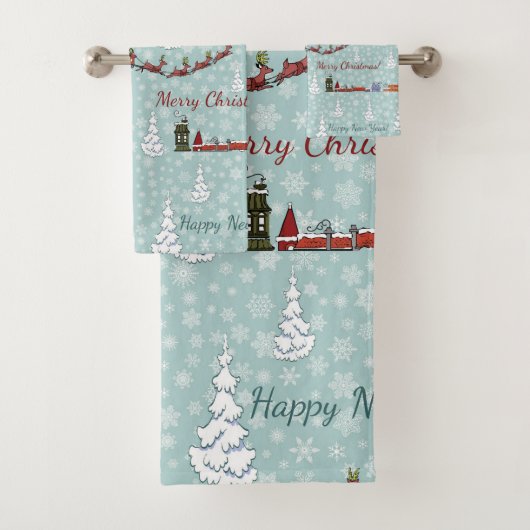 Santa-Rentierteam Badhandtuch Set (Insitu)