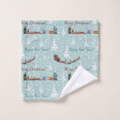 Santa-Rentierteam Badhandtuch Set (Waschlappen)