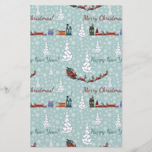 Santa-Rentierteam Briefpapier (Vorderseite)