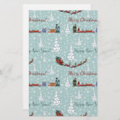 Santa-Rentierteam Briefpapier (Vorne/Hinten)