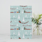 Santa-Rentierteam Briefpapier (Stehend Vorderseite)