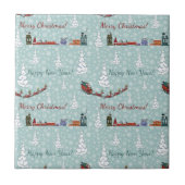 Santa-Rentierteam Fliese (Vorderseite)