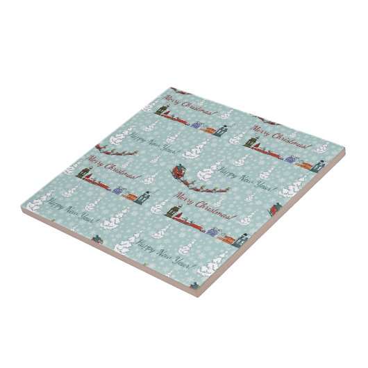 Santa-Rentierteam Fliese (Seite)