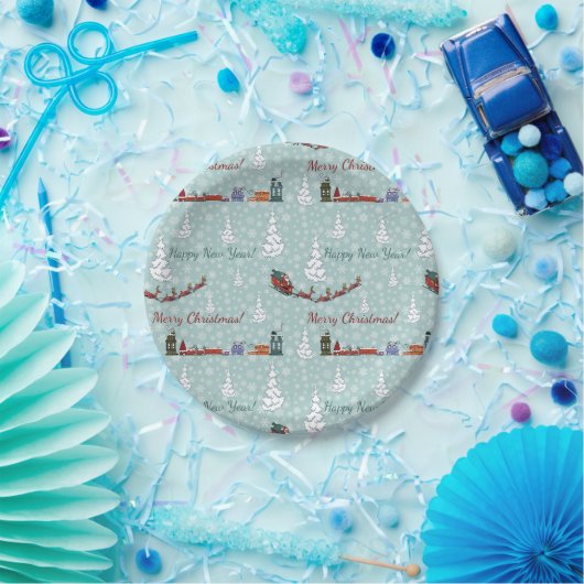 Santa-Rentierteam Pappteller (Party)