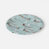 Santa-Rentierteam Pappteller (Schrägansicht)