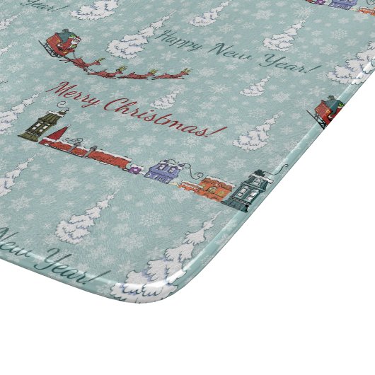 Santa-Rentierteam Schneidebrett (Ecke)