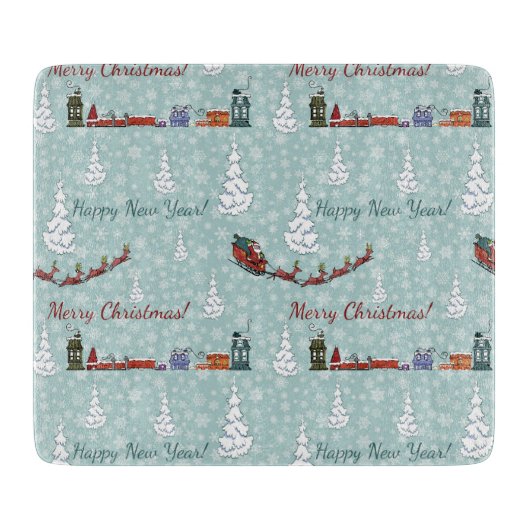 Santa-Rentierteam Schneidebrett (Vorderseite)