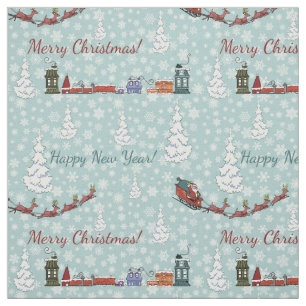 Santa-Rentierteam Stoff