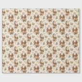 Santa Retro Gold Geschenkpapier (Flach)