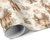 Santa Retro Gold Geschenkpapier (Rolleneckpunkt)