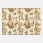 Santa Retro Gold Vintage Umschlagpapier Geschenkpapier Set (Vorderseite 3)