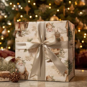 Santa Retro Gold Vintage Umschlagpapier Geschenkpapier Set