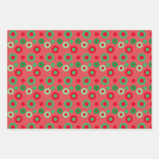Santa Retro Lines Dots Weihnachten Geschenkpapier Set (Vorderseite 3)