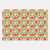 Santa Retro Lines Dots Weihnachten Geschenkpapier Set (Vorderseite)
