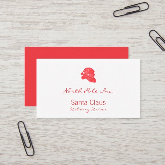 Santa Retro Silhouette Visitenkarte (Vorderseite/Rückseite Beispiel)