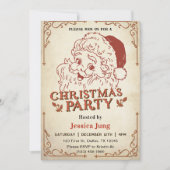 Santa Retro Weihnachts-Party Einladung (Vorderseite)