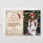Santa Retro Weihnachts-Party Foto Einladung (Vorderseite)