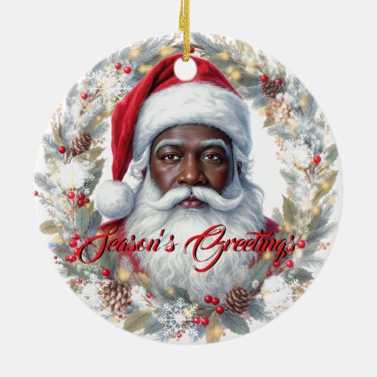 Santa Return Address Label Keramik Ornament (Hinten)