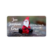 Santa Return Address Label, Miniatur-Schnitzerei Adressaufkleber (Vorne)