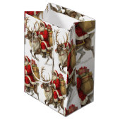 Santa Return Address Label Mittlere Geschenktüte (Vorderseite Schrägansicht)