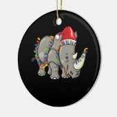 Santa Rhino Christmas Lights Rhino Lover Weihnacht Keramik Ornament (Links)