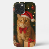 Santa Ribbon Cat iPhone 13 Pro Max Case Hülle (Rückseite)