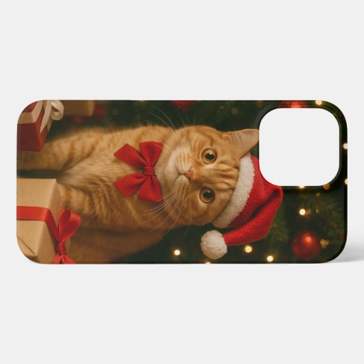 Santa Ribbon Cat iPhone 13 Pro Max Case iPhone Hülle (Rückseite (Horizontal))