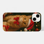 Santa Ribbon Cat iPhone 14 Case iPhone Hülle (Rückseite (Horizontal))