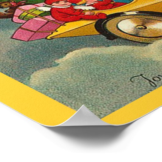 Santa Ride Motorrad - Poster (Ecke)