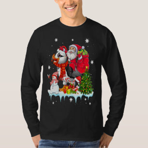 Santa Ride Puffin Bird Christmas Pajama Family S T-Shirt