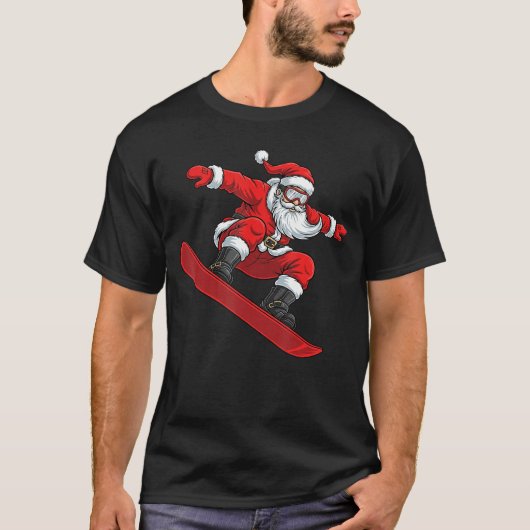 Santa Ride Snowboard Funny Christmas Freestyle Sno T-Shirt (Vorderseite)