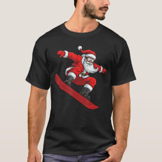 Santa Ride Snowboard Lustiges Weihnachten Freestyl T-Shirt